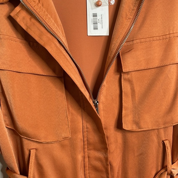 Strut & Bolt The Risky Business Dress Satin Polyester Copper Size Large NWT - Picture 6 of 17